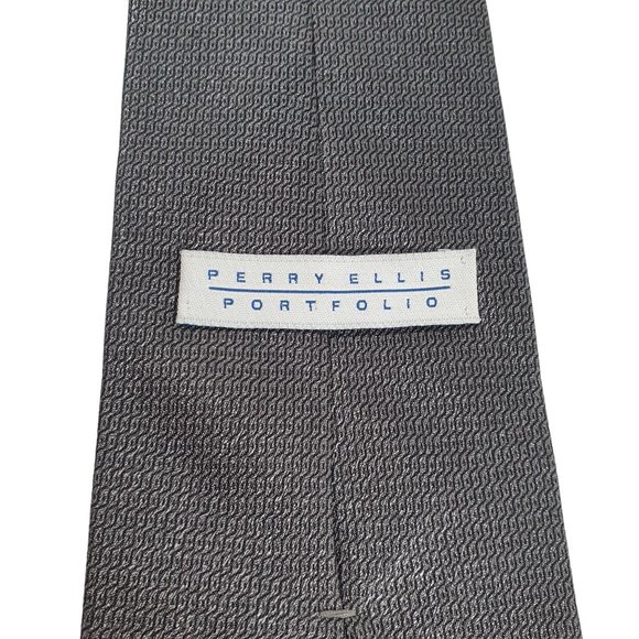 Perry Ellis Portfolio Mens Necktie Accessory Office Work Dad Gift Gray Black - Picture 4 of 5
